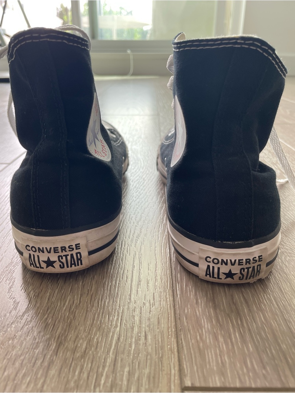Converse Black High-Top Canvas Sneakers with White Trim - Picture 6 of 8